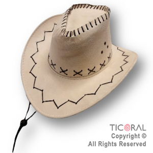 SOMBRERO COWBOY PREMIUM BEIGE X 1